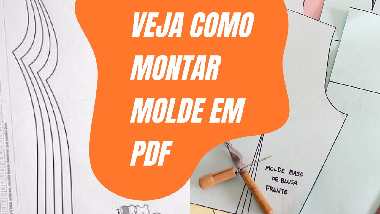 montagem de molde de costura em pdf