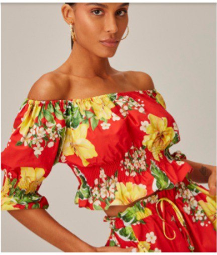 Molde blusa ciganinha estampada