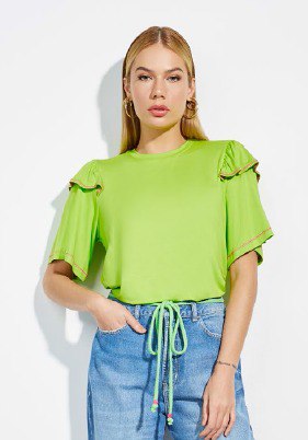 Molde blusa com babados na manga