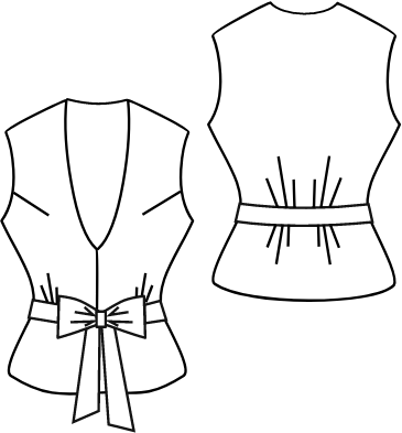 Molde gratis Colete feminino com Cinto em pdf