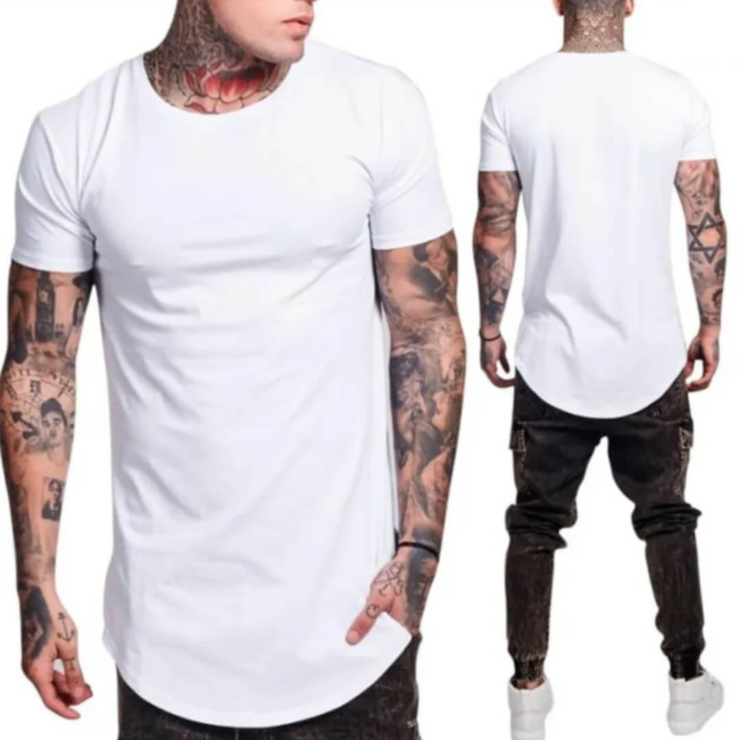 Molde grátis camiseta LongLine Manga Curta PP ao EG