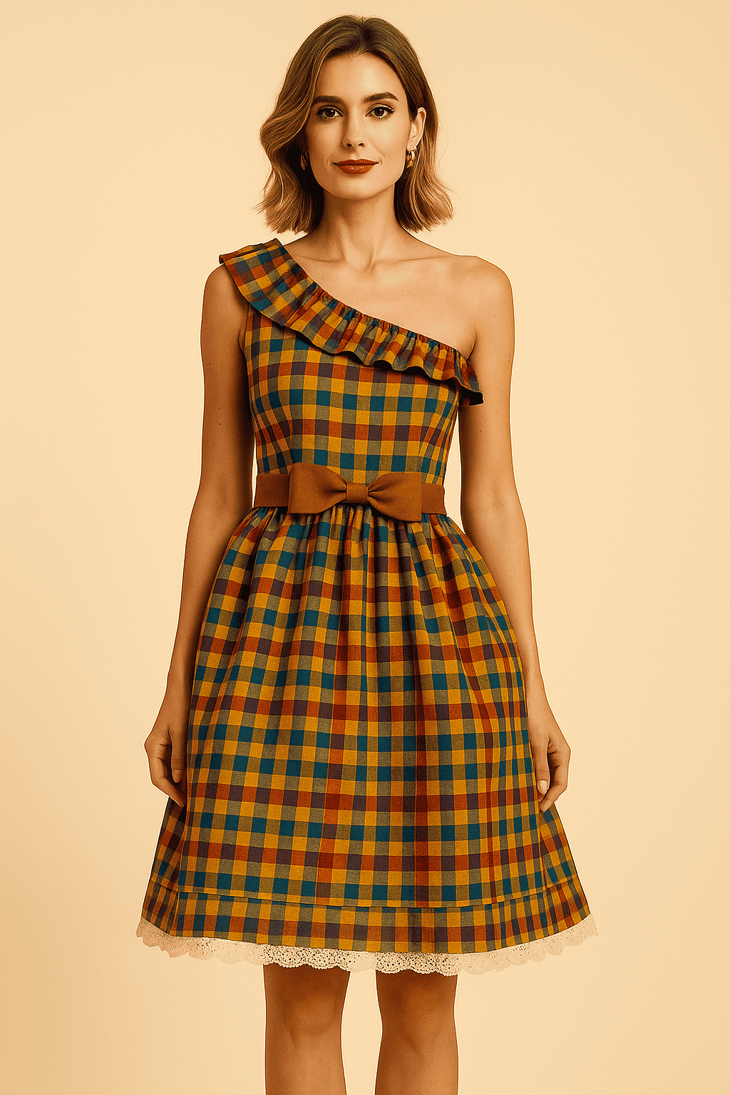 Vestido junino adulto com manga nula